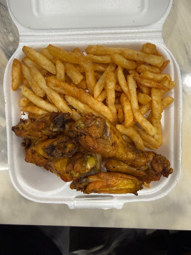 Wings and Fries.