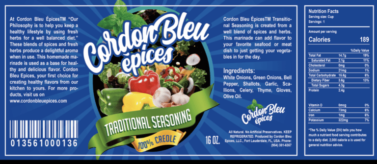 A label for an onion seasoning.